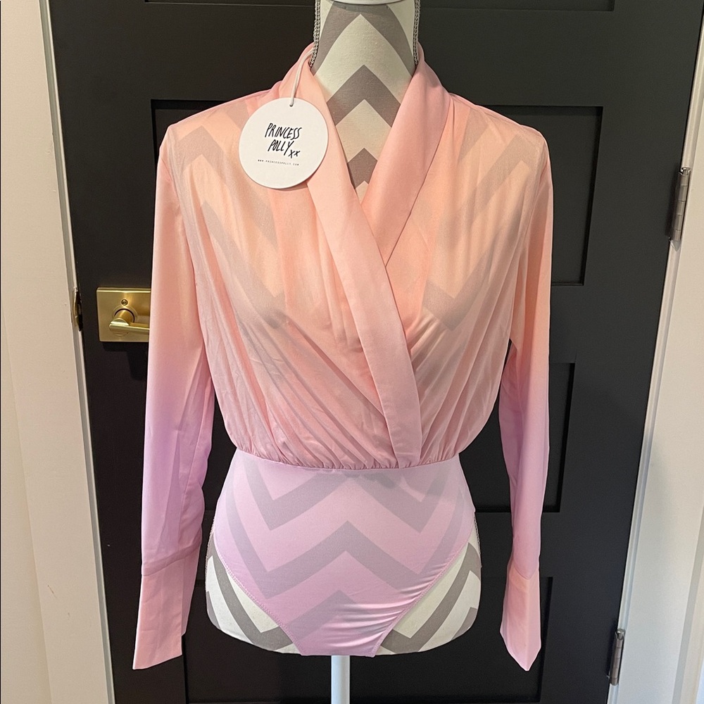 Princess Polly Juliana Pink Long Sleeve Bodysuit Size 2 - Picture 3 of 8